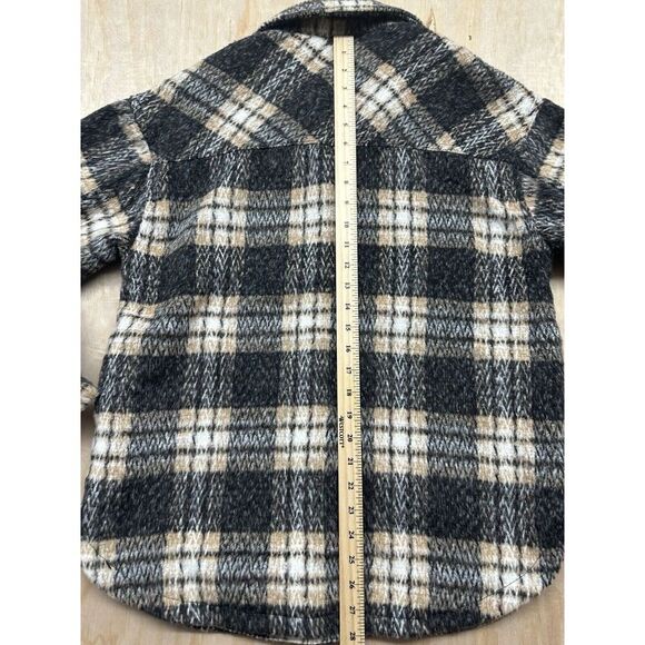 Thread & Supply Plaid Woven Shacket Button Up Brown Combo Size M- NWOT Rayon Bnd - Picture 6 of 7